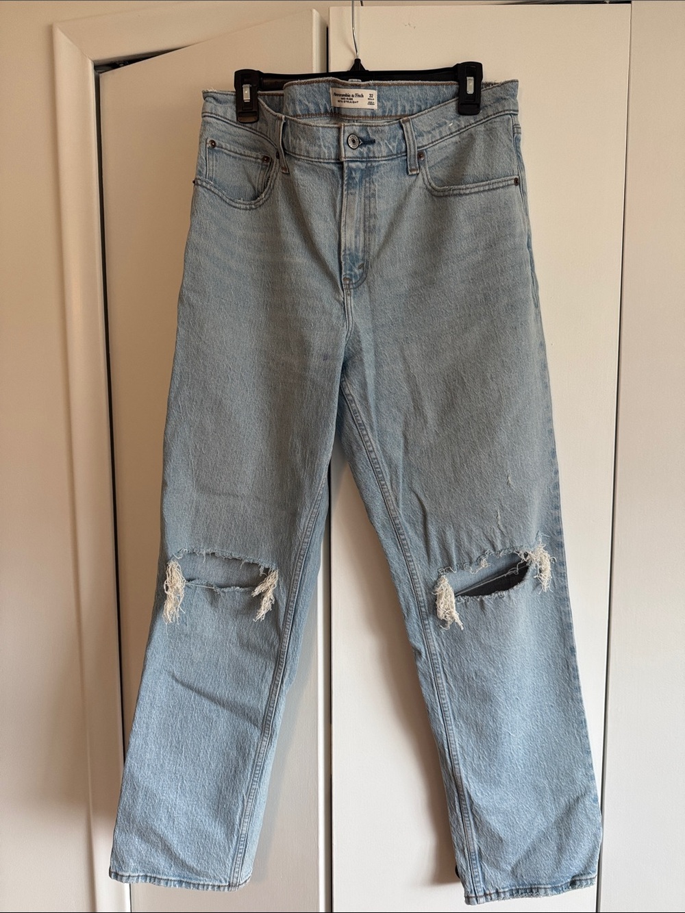 Abercrombie and Fitch Light Blue Distressed Jeans